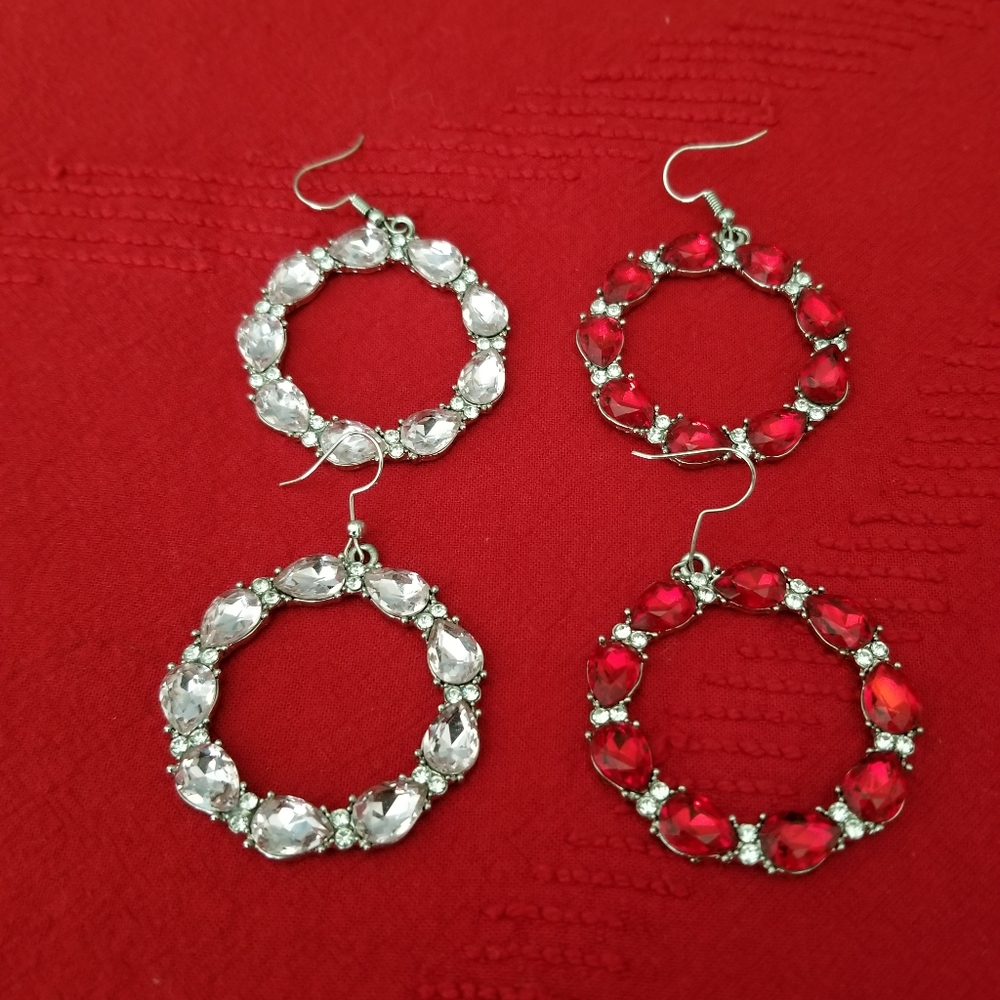 Crystal earrings... Size medium
